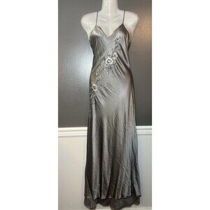 Vintage Dave & Johnny Floral Embroidered Cross Strap Formal Maxi Dress Size 8